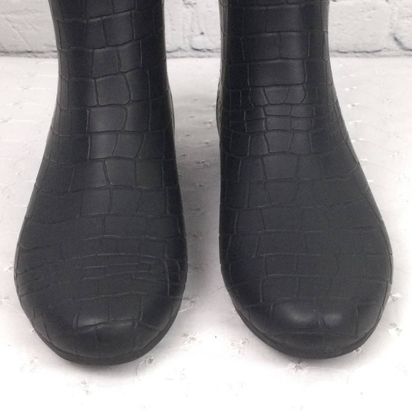 Carlo Pazolini Women's Round Toe Lined Rubber Pull On Ankle Rain Boot Black 8 - Picture 4 of 13